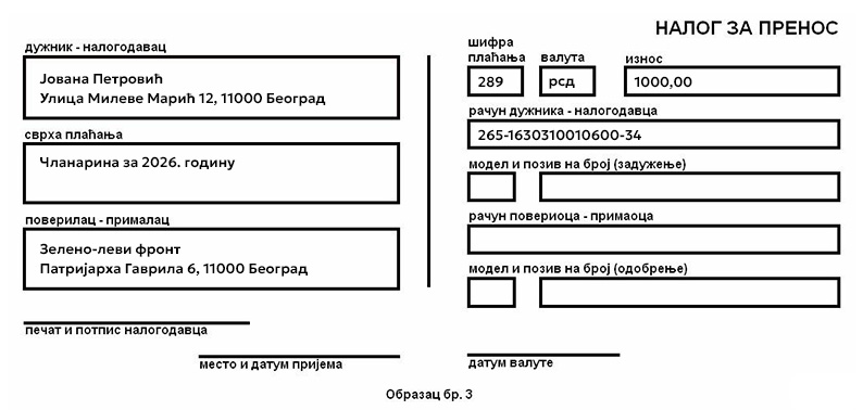 Članarina za 2026. godinu